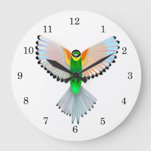 Reloj Redondo Grande Volando pájaros coloridos