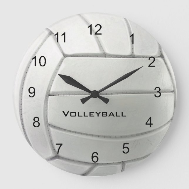 Reloj Redondo Grande Volleyball Design Wall Clock (Anverso)