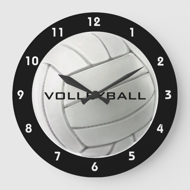 Reloj Redondo Grande Volleyball Design Wall Clock (Anverso)
