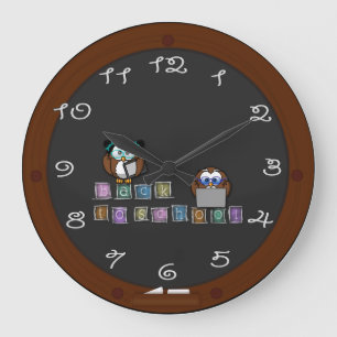 Reloj Redondo Grande volver al búho escolar