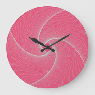 Reloj Redondo Grande Vórtice cuadrado, rosa terciopelo.