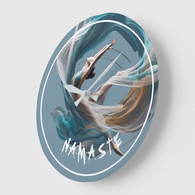 Reloj Redondo Grande Vuelo aéreo Aire Yoga Instructor Pilates Fitness (Ángulo)