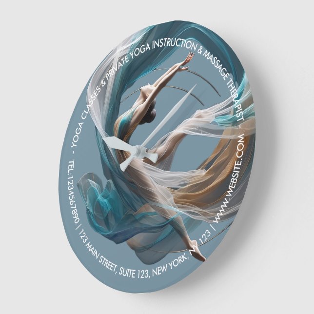 Reloj Redondo Grande Vuelo aéreo Aire Yoga Instructor Pilates Fitness (Ángulo)
