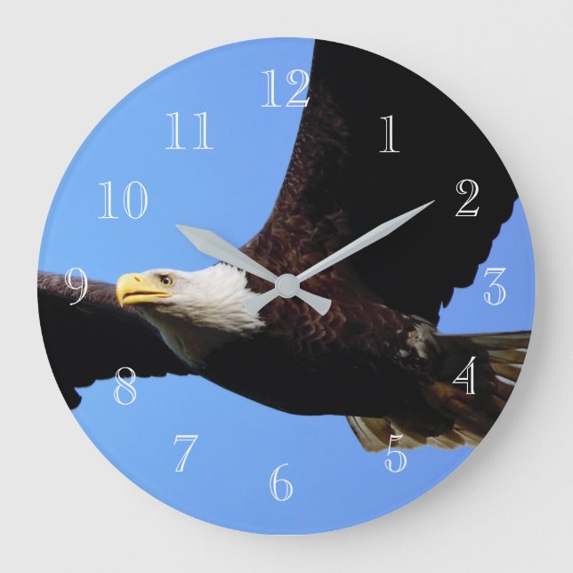 Reloj Redondo Grande Vuelo de Eagle calvo (Anverso)