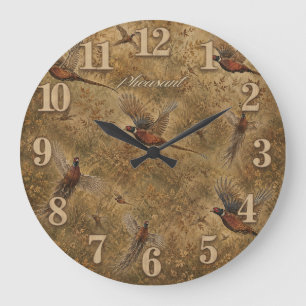 Reloj Redondo Grande Vuelo de faisán otoñal