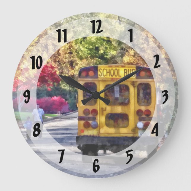 Reloj Redondo Grande Vuelta del autobús escolar (Anverso)