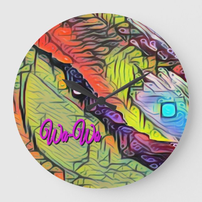 Reloj Redondo Grande Wa-Wo Wave NFT Art SUNSET BY THE SEA 36 (Anverso)