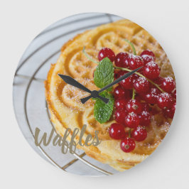 Reloj Redondo Grande Waffles caseros con grosellas para diente dulce