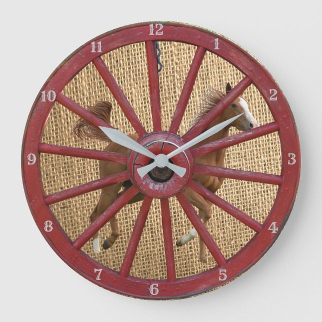 RELOJ REDONDO GRANDE WAGON WHEEL (Anverso)
