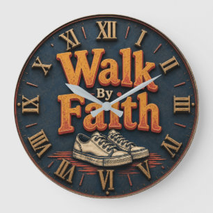 Reloj Redondo Grande Walk by Faith Christian Bible Verse Faith Gift