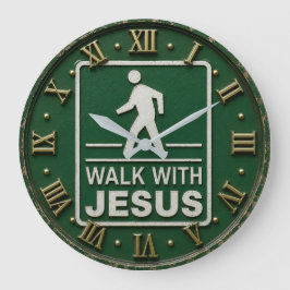 Reloj Redondo Grande Walk with Jesus Christian