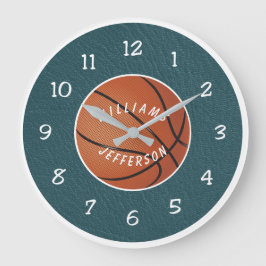 Reloj Redondo Grande Wall Clock for Basketball Fan personalize