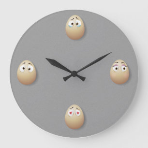 Reloj Redondo Grande Wall Clock Kitchen eggs decor grey black Gift