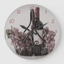 Wall ClockOpt. 2 Basket w/ Wine and Grapes Large C