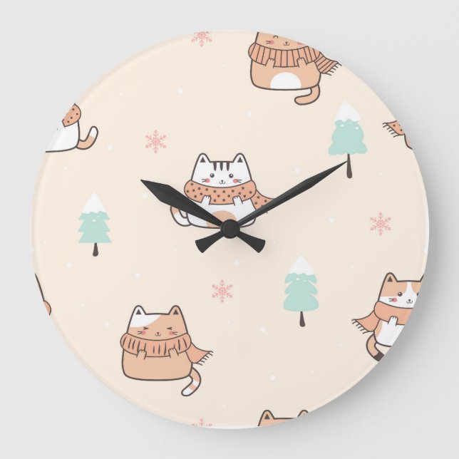RELOJ REDONDO GRANDE WALL KITTY KAT CLOCK (Anverso)