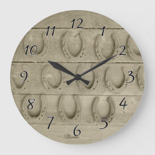 Reloj Redondo Grande Wall of Horse Shoes