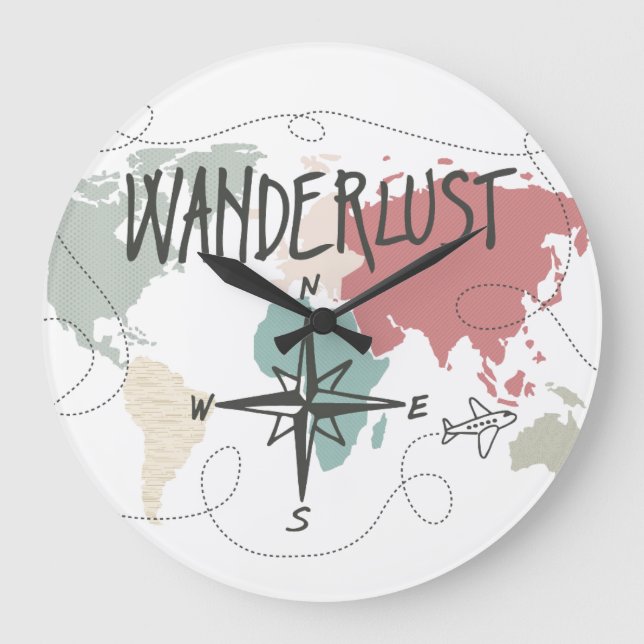 Reloj Redondo Grande Wanderlust (Anverso)
