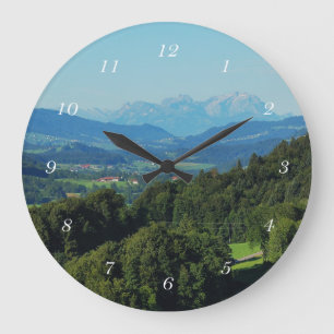 Reloj Redondo Grande Wanduhr Alpenpanorama mit Säntis