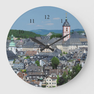 Reloj Redondo Grande Wanduhr con móvil de la opinión de ciudad de