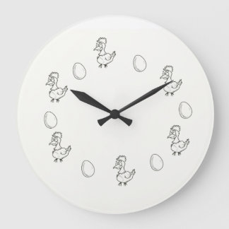 Reloj Redondo Grande ¡Wanduhr! ¡Das Huhn oder das Ei! ¡Muere Küchenuhr!