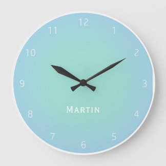 Reloj Redondo Grande Wanduhr Farbverlauf NCS Turquoise / Light Blue