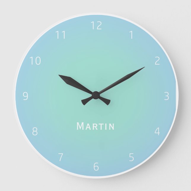 Reloj Redondo Grande Wanduhr Farbverlauf NCS Turquoise / Light Blue (Anverso)
