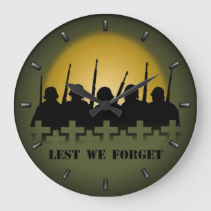 Reloj Redondo Grande War Memorial Clock Lest We Forget War Heroes Decor