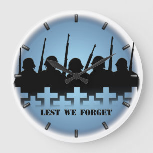 Reloj Redondo Grande War Memorial Clock Lest We Forget War Heroes Decor