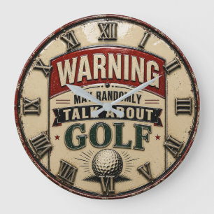 Reloj Redondo Grande Warning May Randomly Talk About Golf