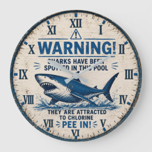 Reloj Redondo Grande Warning! Sharks Have Been Spotted in This Pool