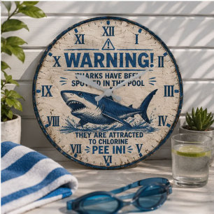 Reloj Redondo Grande Warning! Sharks Have Been Spotted in This Pool 