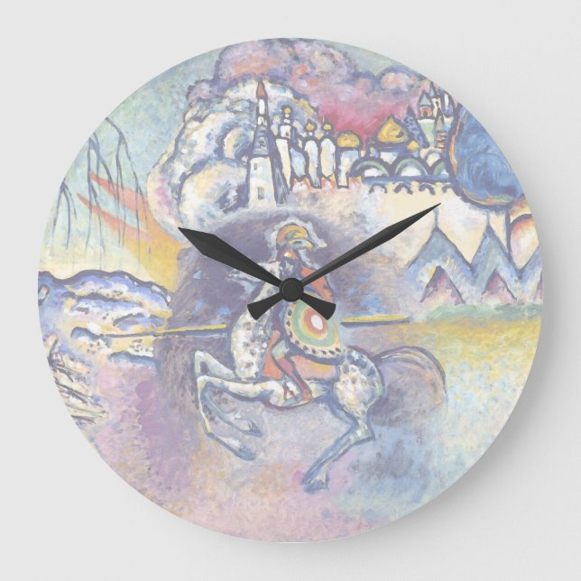 Reloj Redondo Grande Wassily Kandinsky - San Jorge y los jinetes (Anverso)