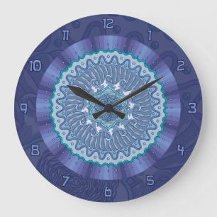 Reloj Redondo Grande Water Mandala Clock