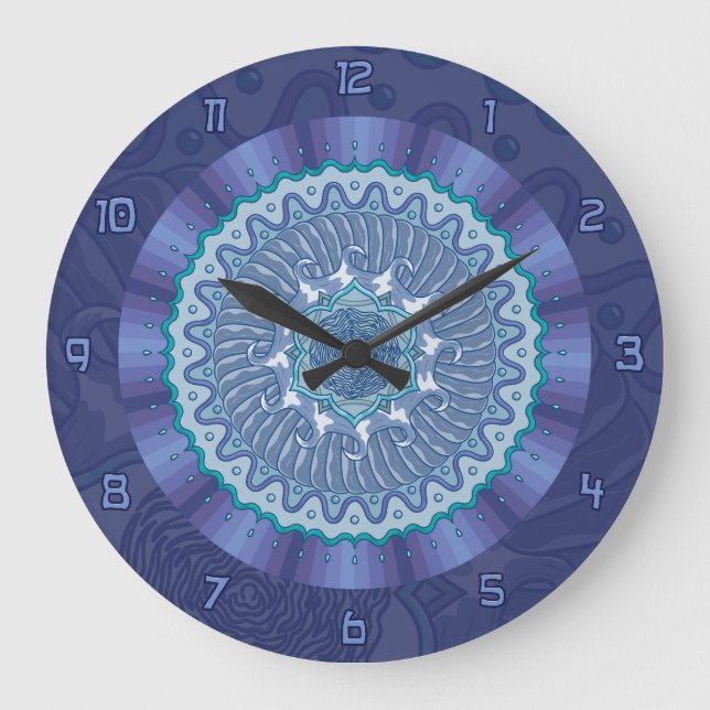 Reloj Redondo Grande Water Mandala Clock (Anverso)
