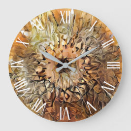 Reloj Redondo Grande Watercolor Big Sun Sunflower Elegant Collection