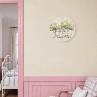 Reloj Redondo Grande Watercolor Fairytale Princess Whimsical