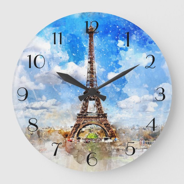 Reloj Redondo Grande Watercolor Paris (Anverso)