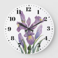 Watercolor Púrpura Iris Arte Botánico Floral
