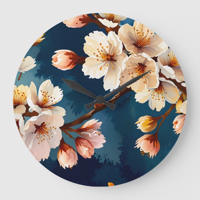 Reloj Redondo Grande Watercolor Sakura Dreams (Anverso)
