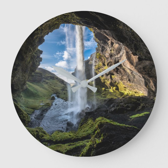 Reloj Redondo Grande Waterfalls | Icelandic Waterfall (Anverso)