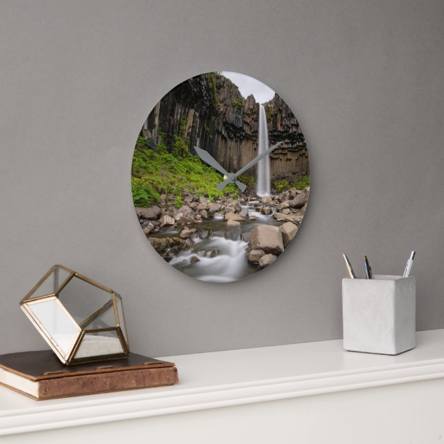 Reloj Redondo Grande Waterfalls | Svartifoss Waterfall, South Iceland (Oficina)