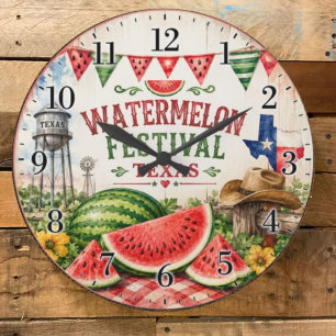 Reloj Redondo Grande Watermelon Festival Texas Summer Harvest