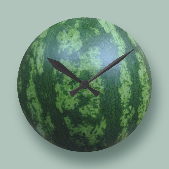 Reloj Redondo Grande Watermelon Kitchen Wall Clock (Celebrate your love of this juicy fruit with this delightful round green watermelon clock)