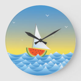 Reloj Redondo Grande Watermelon Sailboat