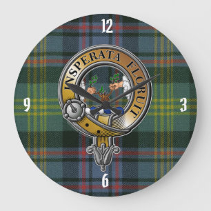 Reloj Redondo Grande Watson Tartan & Badge
