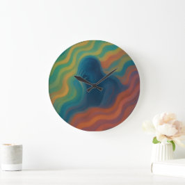 Reloj Redondo Grande Waves of Thought Abstract Expression