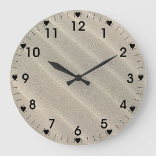 Reloj Redondo Grande Wavy Beach Sand Black Number