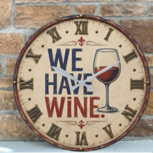 Reloj Redondo Grande We Have Wine Rustic Wine Lover Kitchen Decor 
