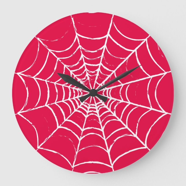 Reloj Redondo Grande Web rosa (Anverso)