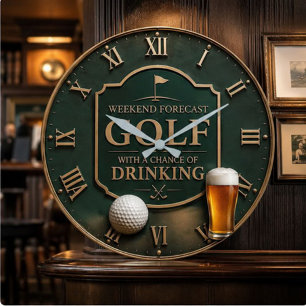Reloj Redondo Grande Weekend Forecast Golf with a Chance of Drinking